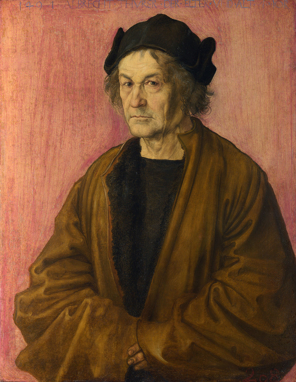 Portrait of Durer's Father at 70 in Detail Albrecht Durer